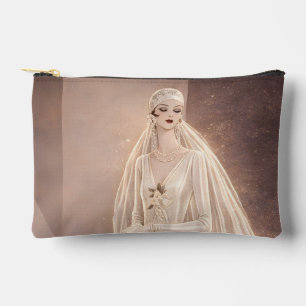 Vintage-Art-Deco-Brautmode-Illustration Zubehörtasche