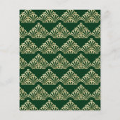 Vintage Art Deco Budget Green Wedding Invitation (Rückseite)