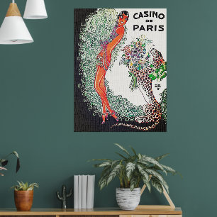 Vintage Art Deco Casino de Paris französisches Pos Poster