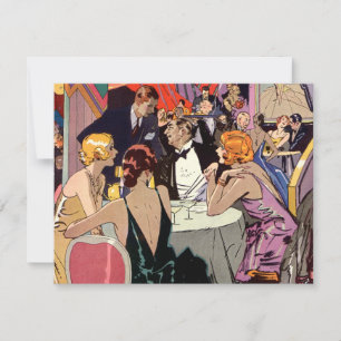 Vintage-Art-Déco-Cocktailparty im Nachtclub Einladung