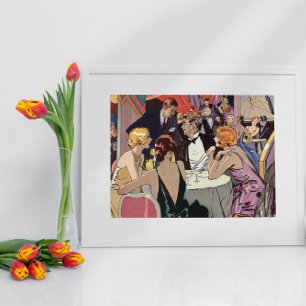 Vintage-Art-Déco-Cocktailparty im Nachtclub Poster