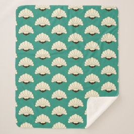 Vintage Art-Déco-Creme-Blume der 20er Jahre Sherpadecke