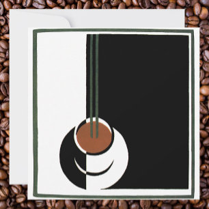 Vintage Art Deco, Cup of Coffee Invititation Einladung