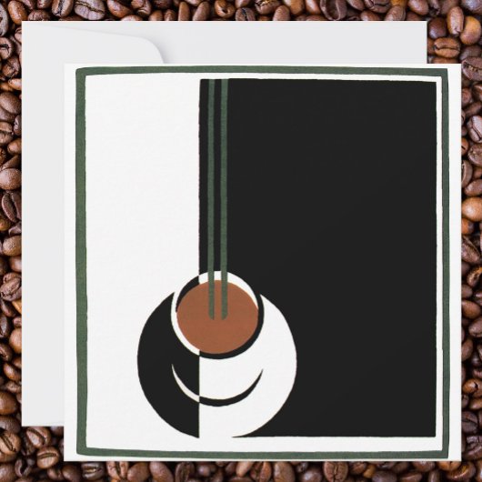 Vintage Art Deco, Cup of Coffee Invititation Einladung