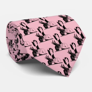 Vintage Art-Deco-Dame mit Perlen Schwarz Transmitt Krawatte