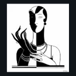 Vintage Art-Deco-Dame mit Perlen Schwarz Transmitt Poster<br><div class="desc">Vintage Art Deco Lady With Pearls - Vintage Werbekunst - Schwarz & Transparentes Bild Individualisierbare Einladungen und Accessoires mit einem stilisierten Vintagen Deko, der ein Kunstbild einer modischen Perlen aus den 1920er - 1930er Jahren zeigt. Sie können diese Produkte leicht anpassen, indem Sie Textfelder hinzufügen, vorhandene Textfelder entfernen, Textfarben und...</div>