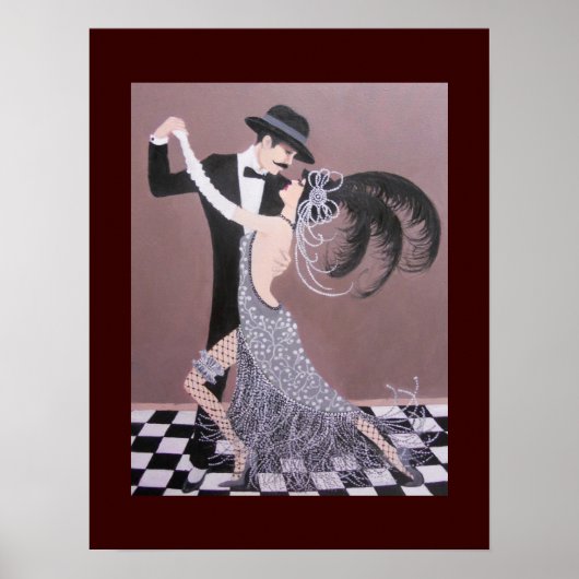 VINTAGE ART DECO DANCERS POSTER (Vorne)