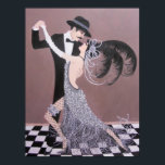 VINTAGE ART DECO DANCERS POSTER<br><div class="desc">Original Acrylmalerei und Design von Deko Tänzern von Dian... ... ...  Dieses Design würde jedes zeitgenössische Dekor verbessern. Es ist elegant und glamourös. Eine große Nostalgie aus der Zeit des Dekos,  die zu kurz lebte.</div>