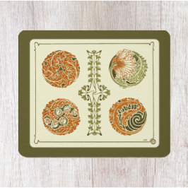 Vintage Art Deco Design Leaf Muster Mouse Pad Mousepad