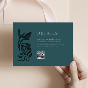 Vintage Art Deco Details Umschließungskarte mit QR Begleitkarte