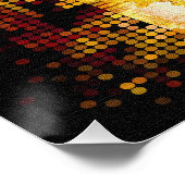 Vintage Art Deco Distressed Asian Flower Design  Poster (Ecke)