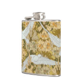 Vintage Art Deco Doves und Blume Flachmann (Links)