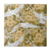 Vintage Art Deco Doves und Blume Fliese (Vorderseite)