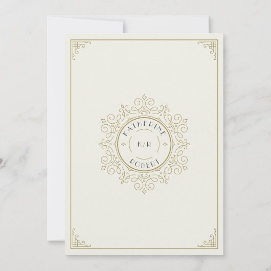 Vintage Art Deco Einladung (Rückseite)