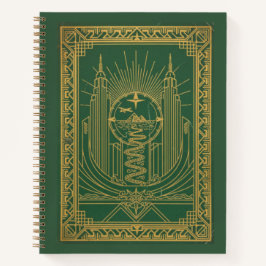 Vintage Art Deco Emerald Explorer Skyline Journal Notizblock