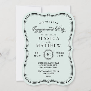 Vintage Art-Deco-Engagement-Partei Einladung