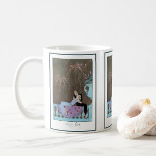 Vintage Art Deco Feuerwerk Le Feu, George Barbier Kaffeetasse