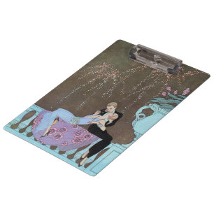 Vintage Art Deco Feuerwerk Le Feu, George Barbier Klemmbrett