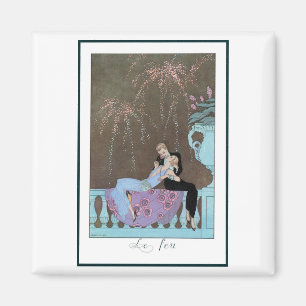 Vintage Art Deco Feuerwerk Le Feu, George Barbier Magnet