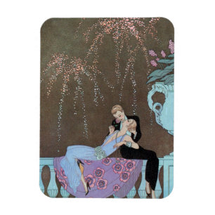 Vintage Art Deco Feuerwerk Le Feu, George Barbier Magnet