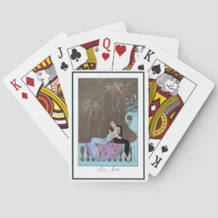 Vintage Art Deco Feuerwerk Le Feu, George Barbier Spielkarten