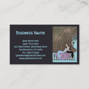 Vintage Art Deco Feuerwerk Le Feu, George Barbier Visitenkarte