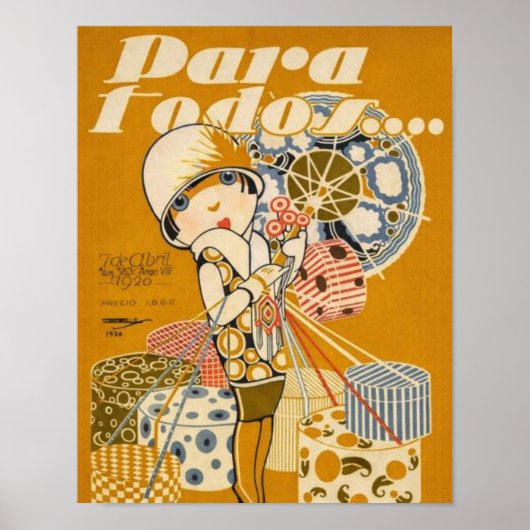 Vintage Art Deco - Flapper-Einkaufsbummel Poster (Vorne)