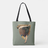 Vintage Art Deco Flapper mit Pfau Tasche (Rückseite)