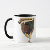 Vintage Art Deco Flapper mit Pfau Tasse (Links)