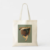Vintage Art Deco Flapper mit Pfau  Tragetasche (Rückseite)