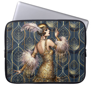 Vintage Art Deco Flapperin Laptopschutzhülle