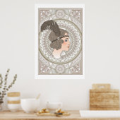 Vintage Art Deco Flapperin Poster (Küche)