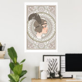 Vintage Art Deco Flapperin Poster (Heimbüro)