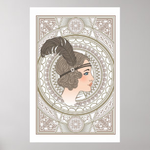Vintage Art Deco Flapperin Poster