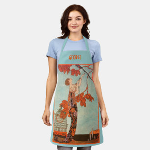 Vintage Art Deco, Flighty Bird von George Barbier Schürze