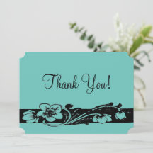 Vintage Art Deco Floral Border Danke Karte