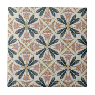 Vintage Art Deco Florales geometrisches Muster Fliese