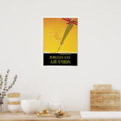 Vintage Art-Deco-Fluggesellschaften reisen und Poster (Küche)