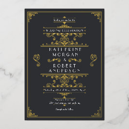 Vintage Art Deco Folieneinladung