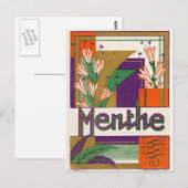 Vintage Art Deco französisches Liköretikett Postkarte (Vorne/Hinten)