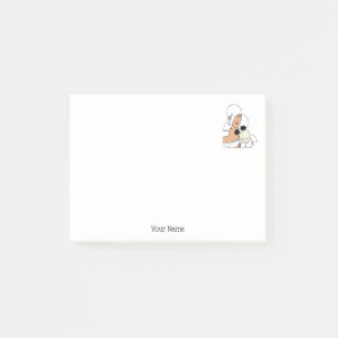 Vintage Art-Deco-Frau mit Blume mit Hut C Post-it Klebezettel