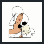 Vintage Art-Deco-Frau mit Blume mit Hut C Poster<br><div class="desc">Vintage Art Deco-Frau mit Blume mit Hut C Anpassbare Einladungen und Accessoires mit einem stilisierten Vintagen Deko-Bild einer modischen 1920er - 1930er-Frau mit einem großen Hut, der Blume hält. Sie können diese Produkte leicht anpassen, indem Sie Textfelder hinzufügen, vorhandene Textfelder entfernen, Textfarben und Schriftart ändern, Designbilder ändern oder zusätzliche Bilder...</div>