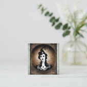 Vintage Art Deco-Frau mit Hut Quadratische Visitenkarte (Stehend Vorderseite)
