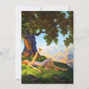 Vintage Art Deco-Frau mit Schmetterling Karte