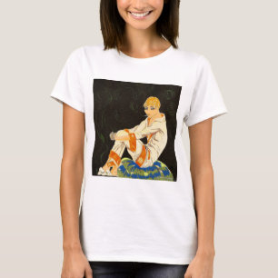 Vintage Art Deco Frau, rauchen von S. Chompre T-Shirt