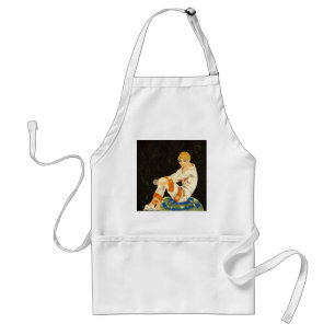 Vintage-Art-Deco-Frau, rauchend von S. Chompre Schürze