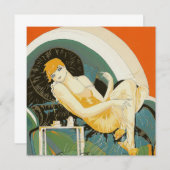 Vintage Art Deco Frau Reclining on Couch, Chompe (Vorne/Hinten)