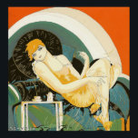 Vintage Art Deco Frau Reclining on Couch, Chompe Poster<br><div class="desc">Vintage Illustrationskunst Deko Tagesbild mit einer eleganten Frau sitzend und entspannen auf einem Sofa neben einem Tisch mit einer Tasse Kaffee und einer Kaffeekanne. Die Frau von S. Chompre zu neuem Leben erwecken.</div>