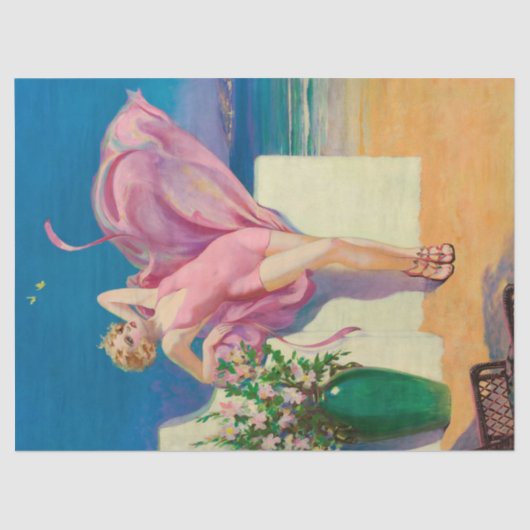 Vintage Art Deco / Frauendekoupage Seidenpapier (Vorderseite)