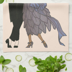 Vintage Art Deco Frischvermählte, Braut und Bräuti Geschirrtuch